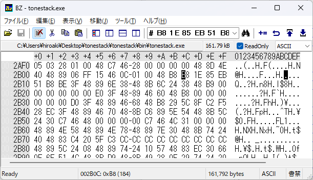 Patching inside of executable, before 1